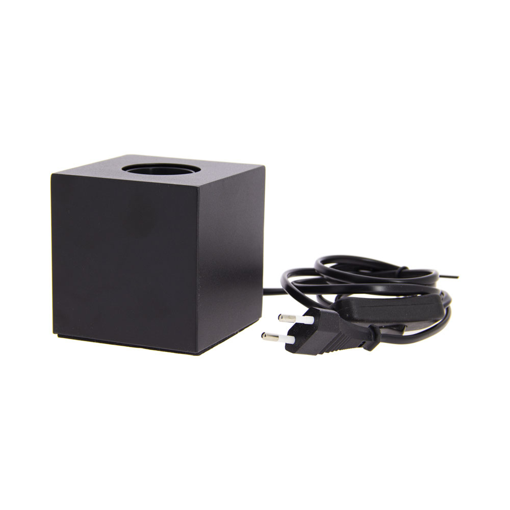 LAMPARA MESA CUBO NEGRA E27 60W XANLITE EG-XDLAPCUBIKB